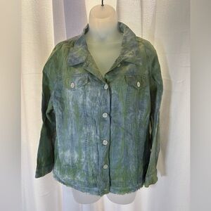 Pure Amici Linen Chore Jacket Lightweight Tue‎ Dye EUC XL 498